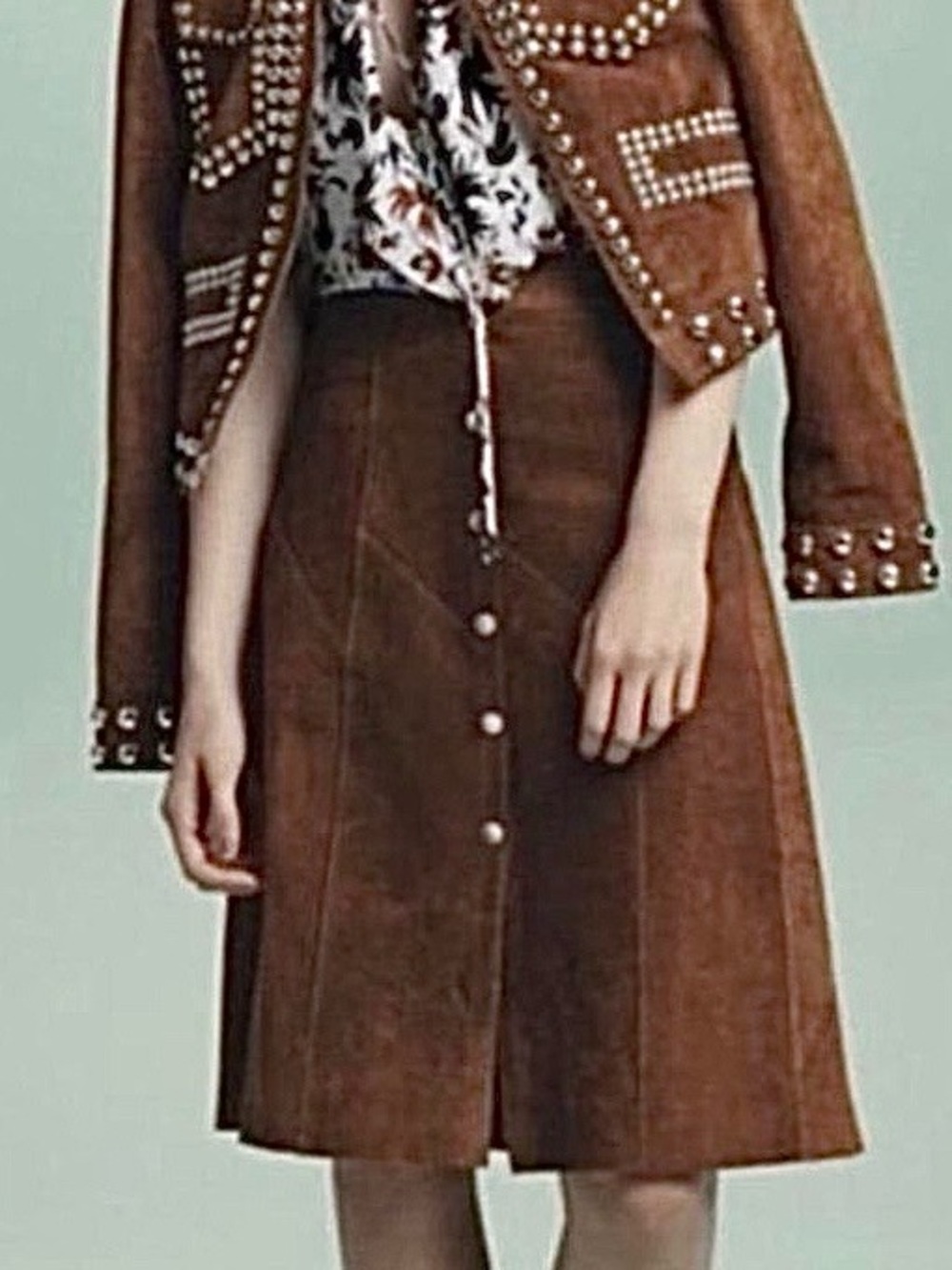 A.L.C. Brown Suede Skirt